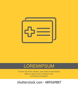 Web line icon. Medical forms, medical certificate