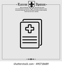 Web line icon. Medical forms, medical certificate