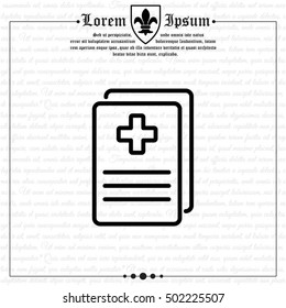 Web line icon. Medical forms, medical certificate