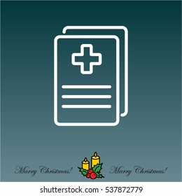 Web line icon. Medical forms, medical certificate