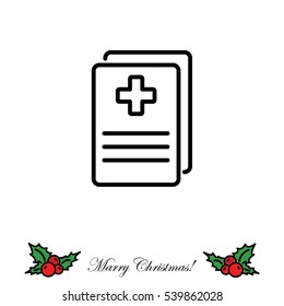 Web line icon. Medical forms, medical certificate