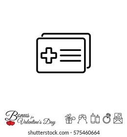 Web line icon. Medical forms, medical certificate