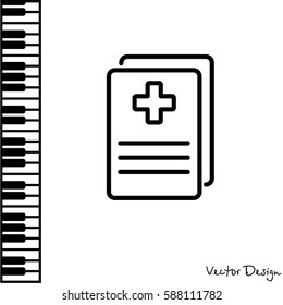 Web line icon. Medical forms, medical certificate