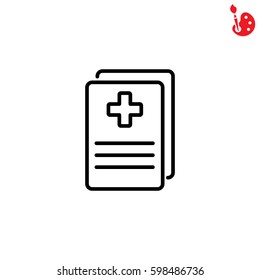 Web line icon. Medical forms, medical certificate