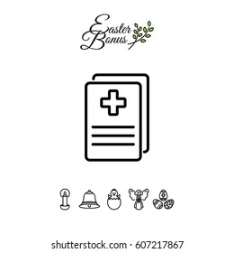 Web line icon. Medical forms, medical certificate