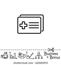Web line icon. Medical forms, medical certificate