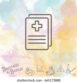 Web line icon. Medical forms, medical certificate