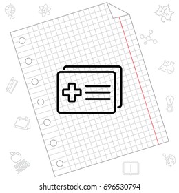 Web line icon. Medical forms, medical certificate