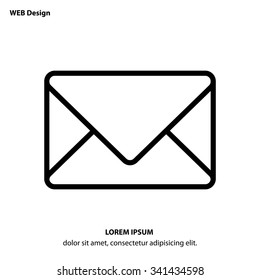 Web line icon. Message, closed envelope
