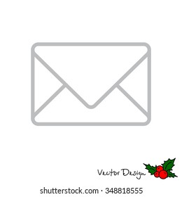 Web line icon. Message, closed envelope