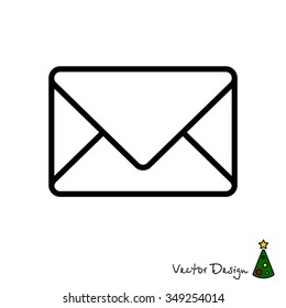 Web line icon. Message, closed envelope