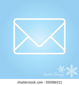 Web line icon. Message, closed envelope