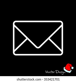 Web line icon. Message, closed envelope