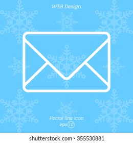 Web line icon. Message, closed envelope