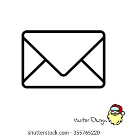 Web line icon. Message, closed envelope