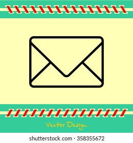 Web line icon. Message, closed envelope