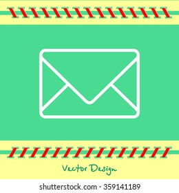 Web line icon. Message, closed envelope