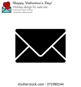 Web line icon. Message, closed envelope