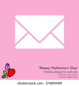 Web line icon. Message, closed envelope