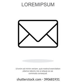 Web line icon. Message, closed envelope