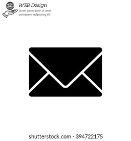 Web line icon. Message, closed envelope