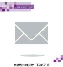 Web line icon. Message, closed envelope