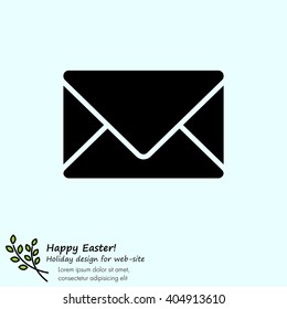 Web line icon. Message, closed envelope