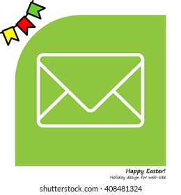 Web line icon. Message, closed envelope
