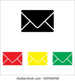 Web line icon. Message, closed envelope