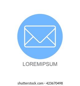 Web line icon. Message, closed envelope