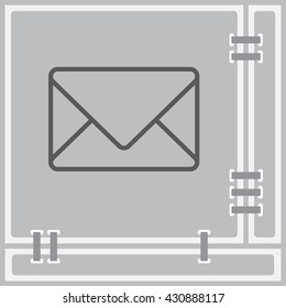 Web line icon. Message, closed envelope