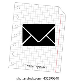 Web line icon. Message, closed envelope