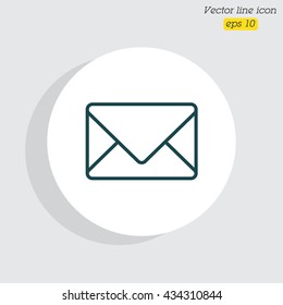 Web line icon. Message, closed envelope