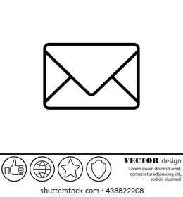 Web line icon. Message, closed envelope