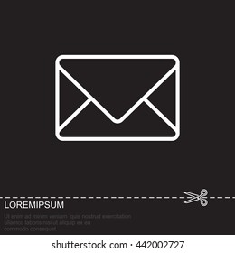 Web line icon. Message, closed envelope