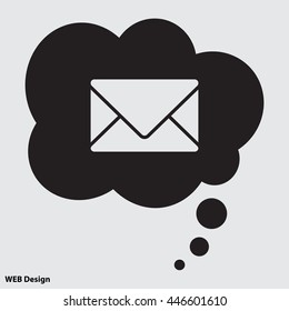 Web line icon. Message, closed envelope