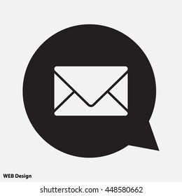 Web line icon. Message, closed envelope