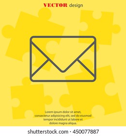 Web line icon. Message, closed envelope