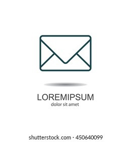 Web line icon. Message, closed envelope