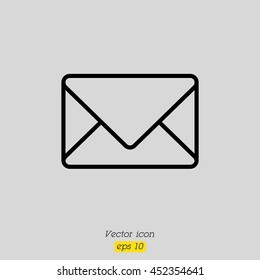 Web line icon. Message, closed envelope