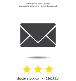 Web line icon. Message, closed envelope