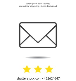 Web line icon. Message, closed envelope