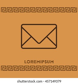 Web line icon. Message, closed envelope