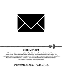 Web line icon. Message, closed envelope