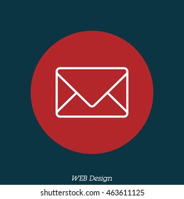 Web line icon. Message, closed envelope