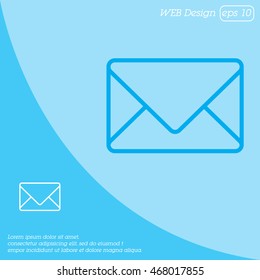 Web line icon. Message, closed envelope