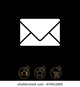 Web line icon. Message, closed envelope