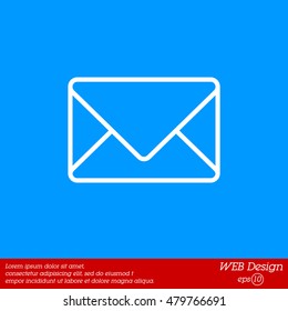 Web line icon. Message, closed envelope