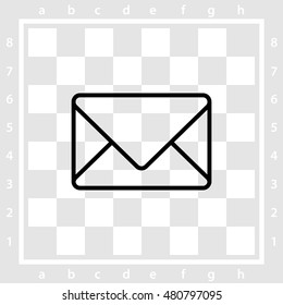 Web line icon. Message, closed envelope