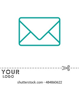 Web line icon. Message, closed envelope